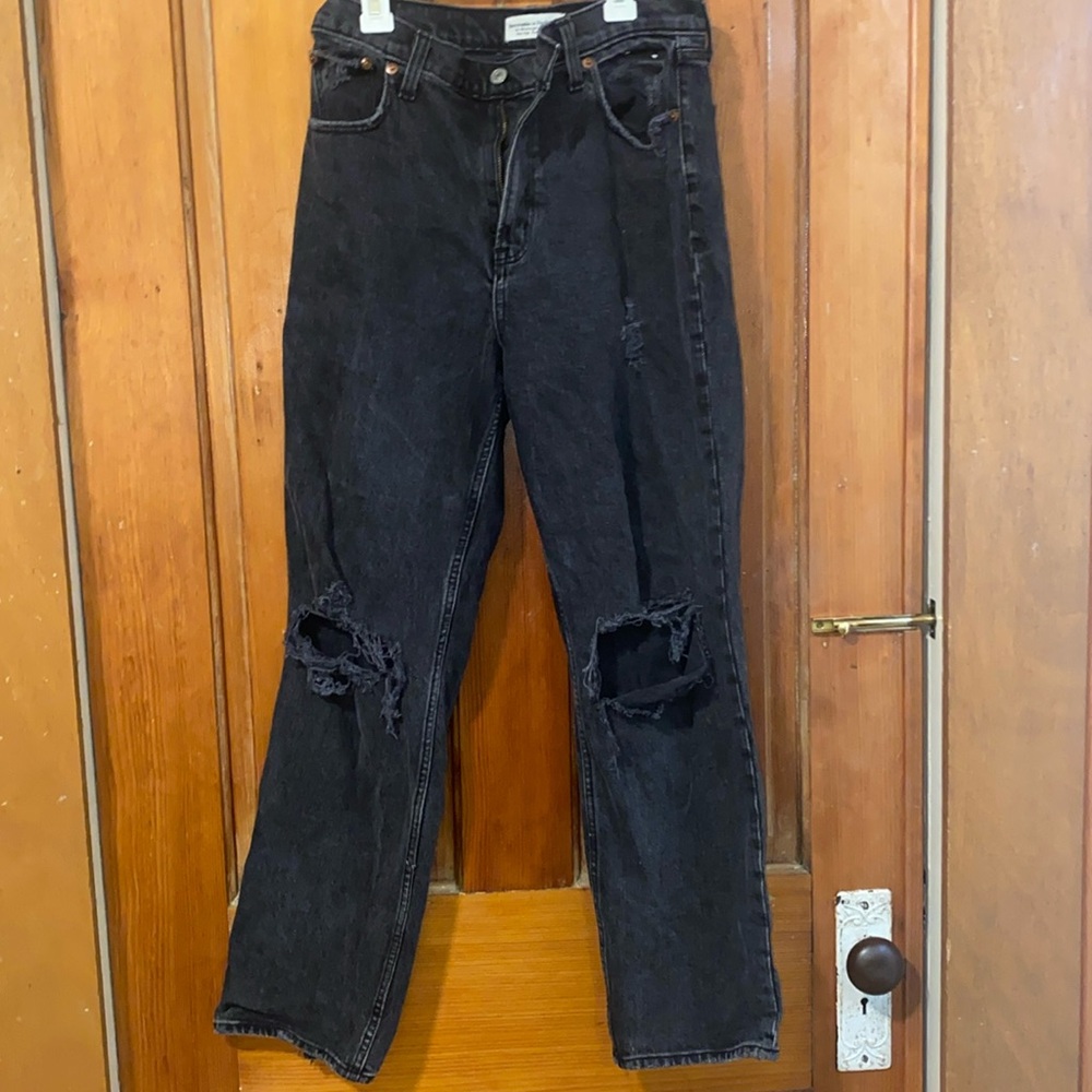 BLACK HIGH WAISTED ABERCROMBIE & FITCH JEANS WORN TWICE